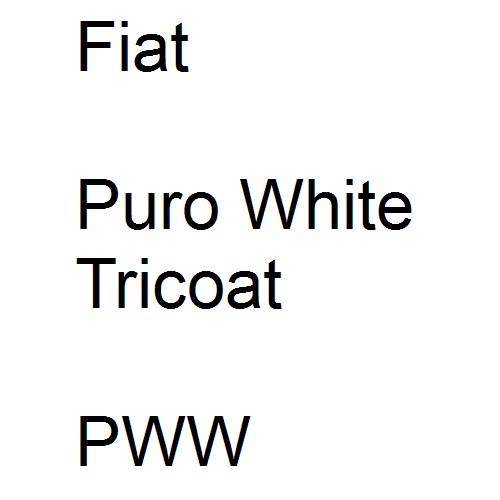 Fiat, Puro White Tricoat, PWW.